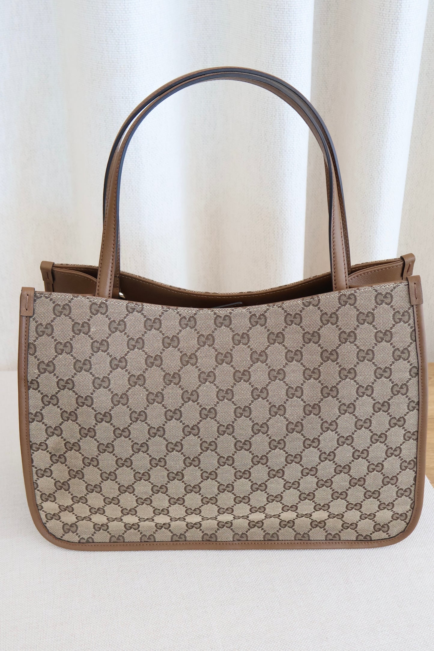 Gucci GG 1955 Horsebit Monogram Canvas Brown Leather Tote Bag (Whatsapp for Price & Grade)