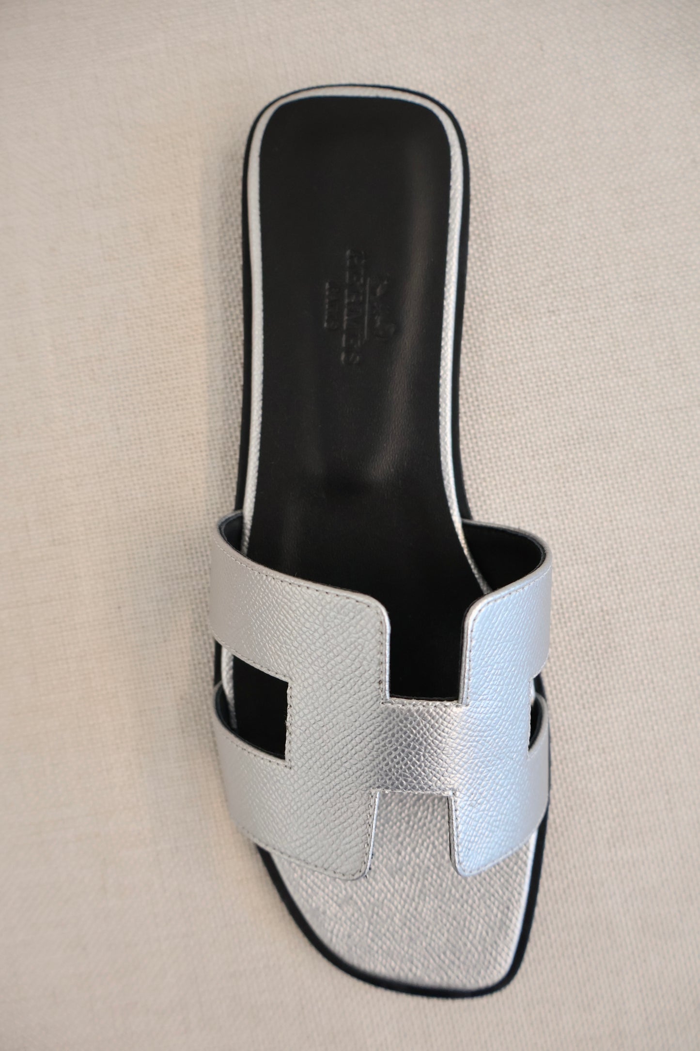 Hermes Oran Slides Silver (Whatsapp for Price & Grade)