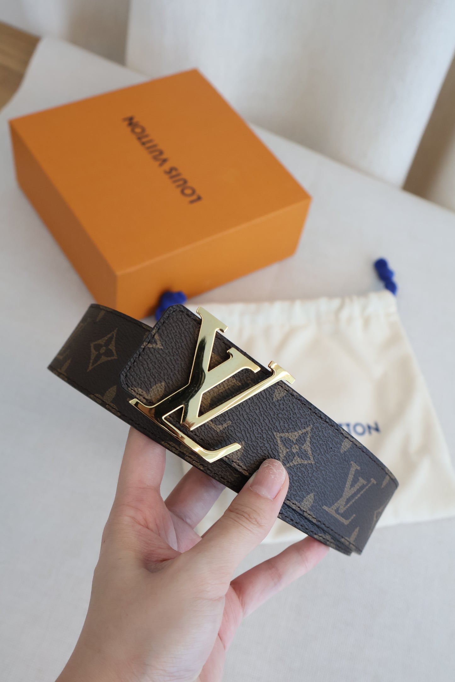 Louis Vuitton Monogram x Black Belt (Whatsapp for Price & Grade)