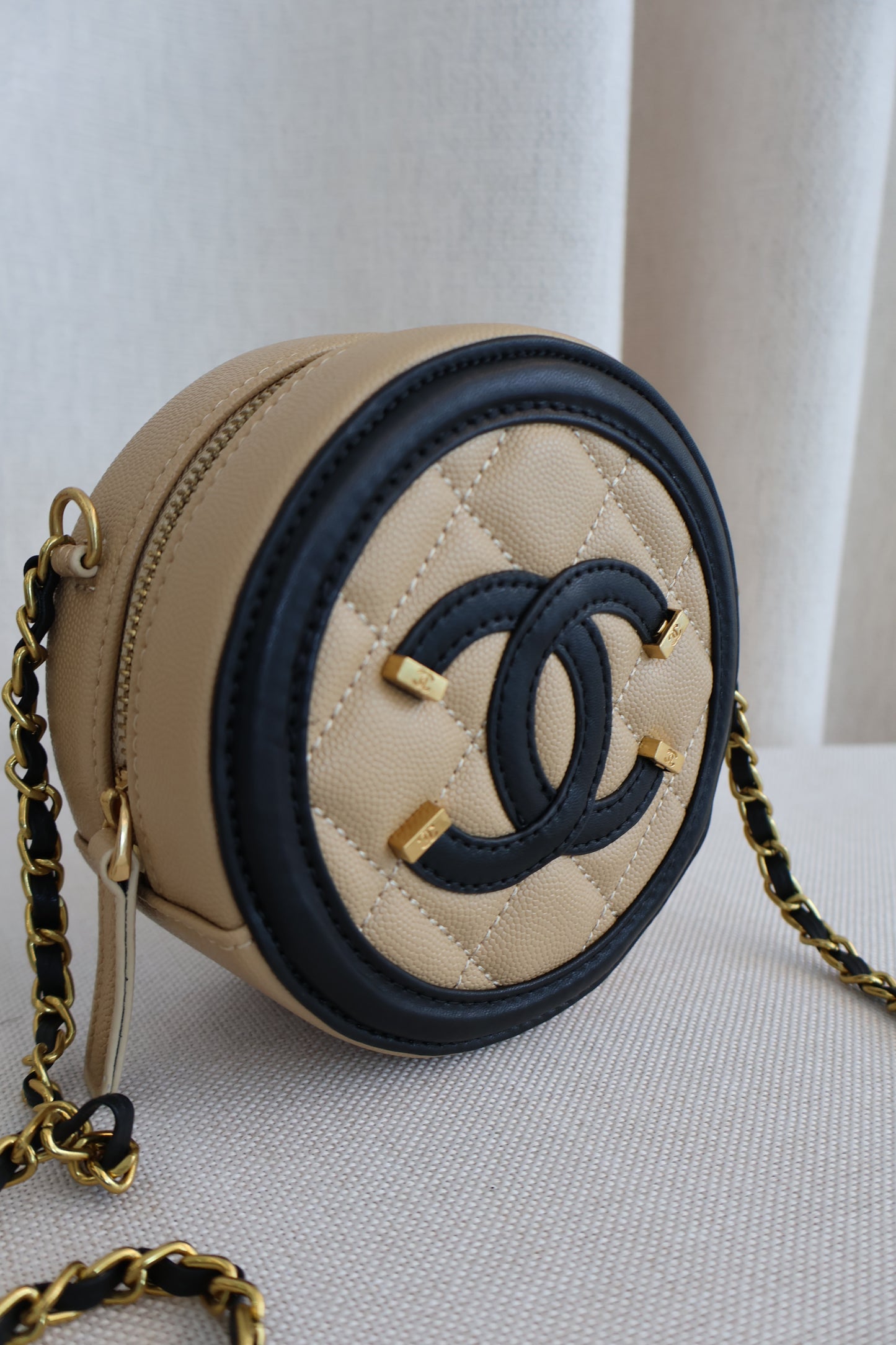 Chanel Filigree Round Bag Beige (Whatsapp for Price & Grade)