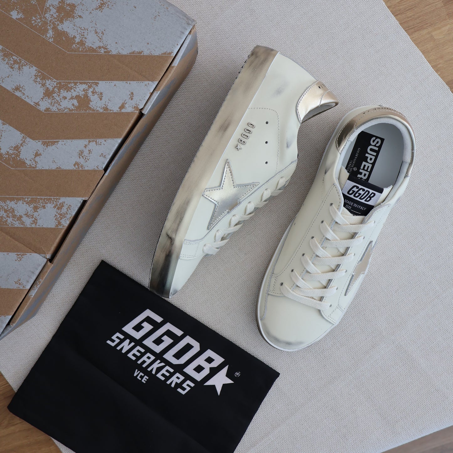 Golden Goose Gold x White Men's Sneaker (Whatsapp for Price & Grade)