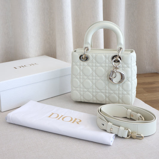 Dior Lady Dior White x Gold Hardware (Whatsapp for Price & Grade)