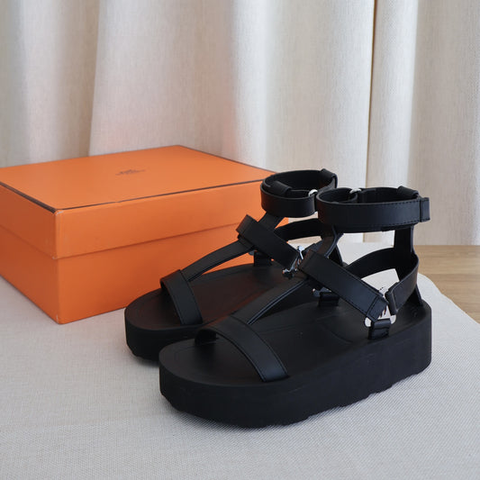 Hermes Enid Sandals Black (Whatsapp for Price & Grade)