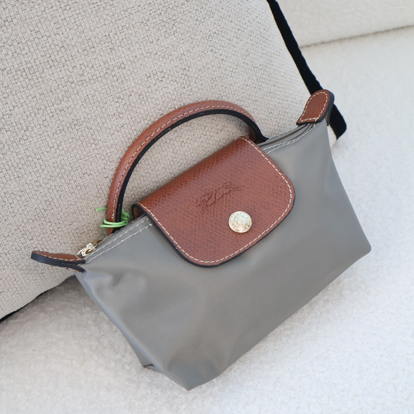 Longchamp Le Pliage Xtra XS Pouch Grey x Brown (Whatsapp for Price & Grade)