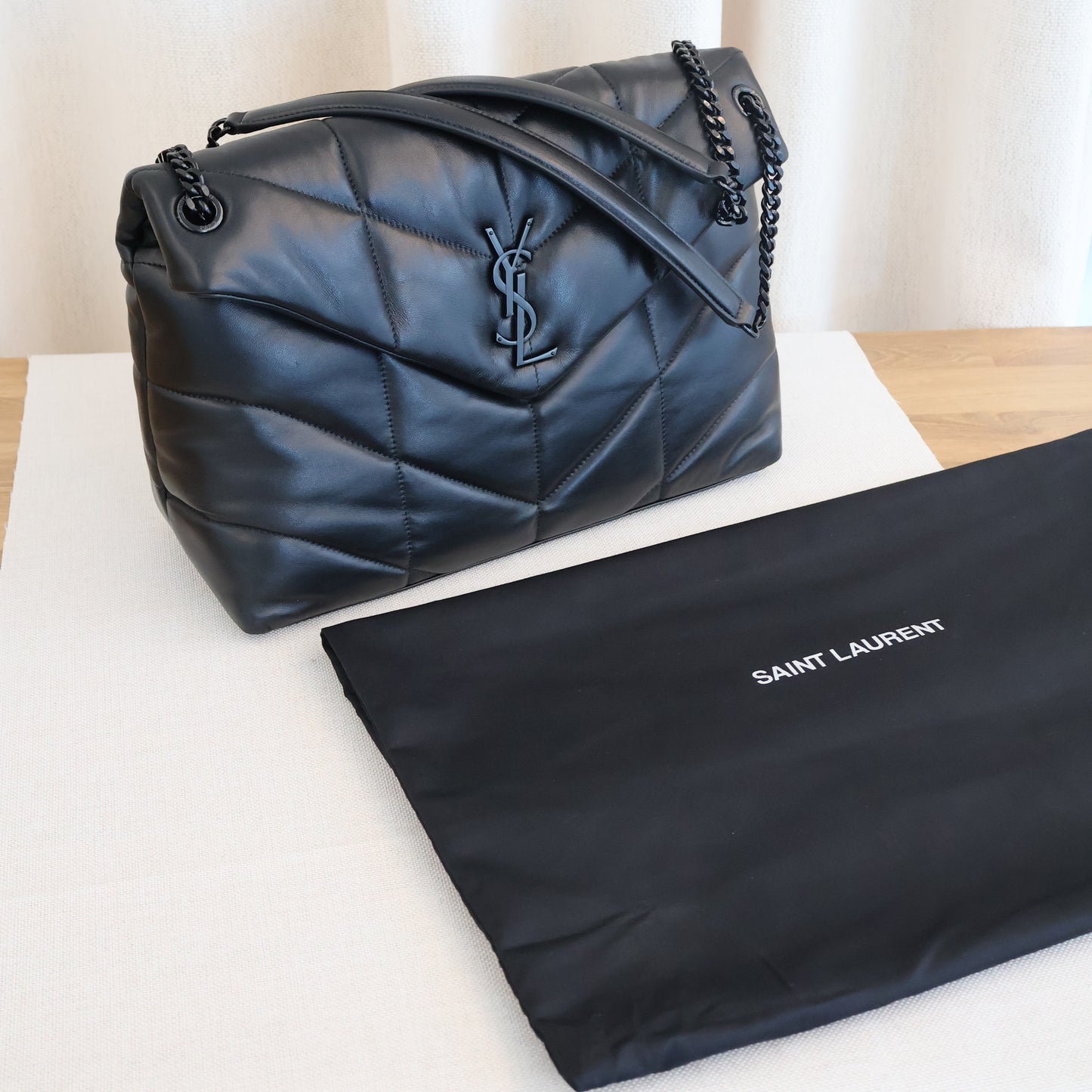 Yves Saint Laurent LouLou Puffer Medium in Nappa Leather Black (Whatsapp for Price & Grade)