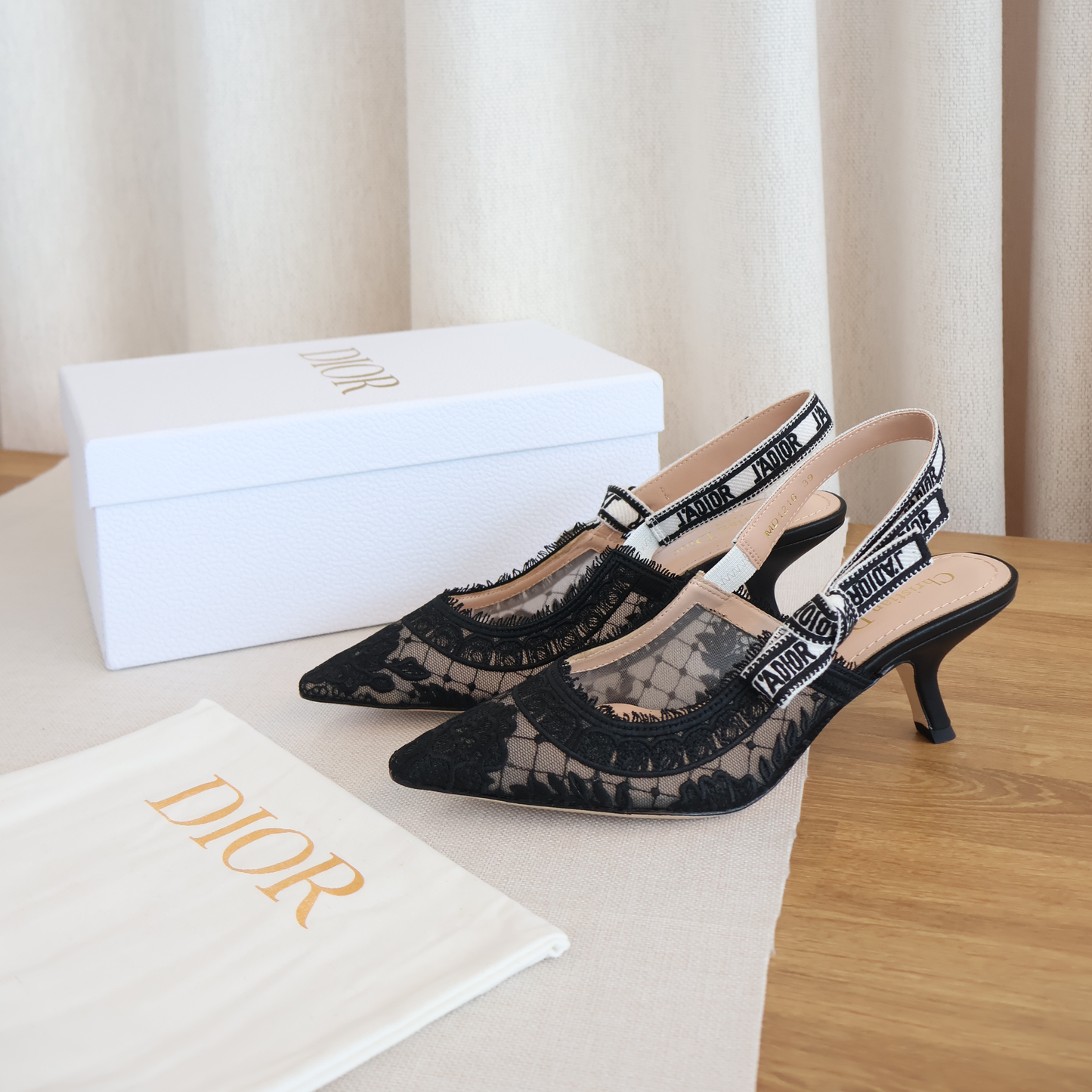 Dior J'adior Slingback Pump Black Lace (Whatsapp for Price & Grade)