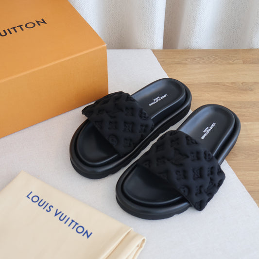 Louis Vuitton Pillow Slides Black (Whatsapp for Price & Grade)