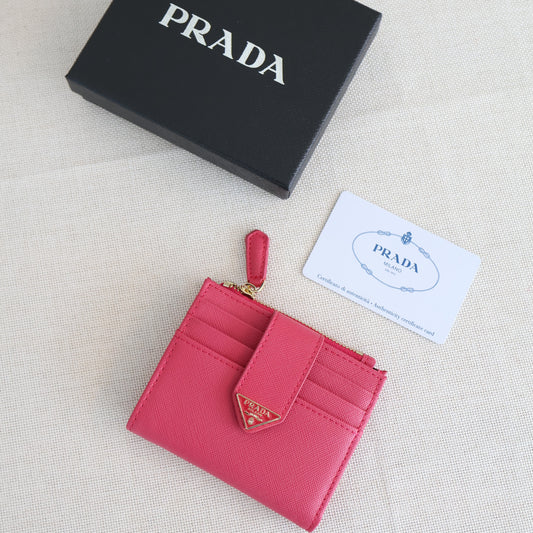 Prada Small Saffiano Wallet Pink (Whatsapp for Price & Grade)