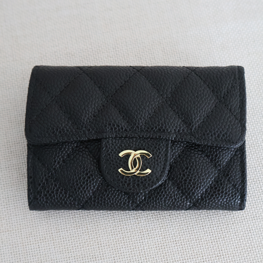 Chanel Card Holders Flap Black x Gold (Whatsapp for Price & Grade)