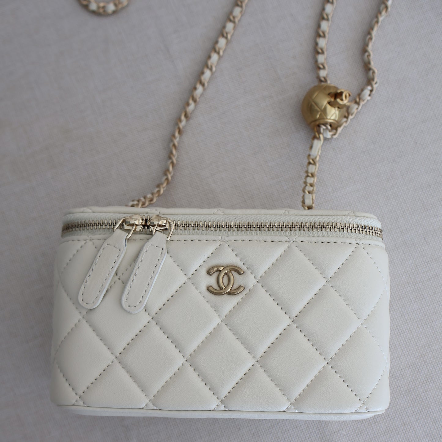 Chanel Vanity White Bag (Whatsapp for Price & Grade)