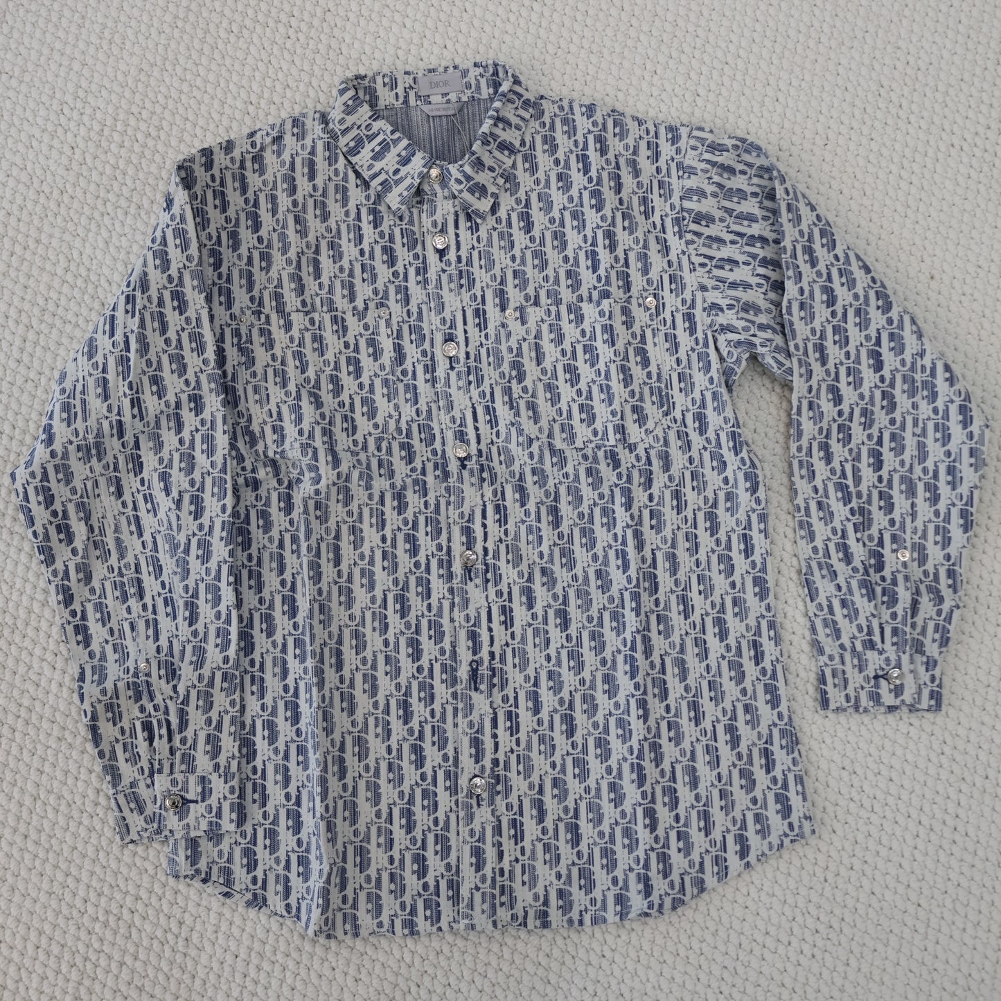 Dior Blue Shirt (Whatsapp for Price & Grade)