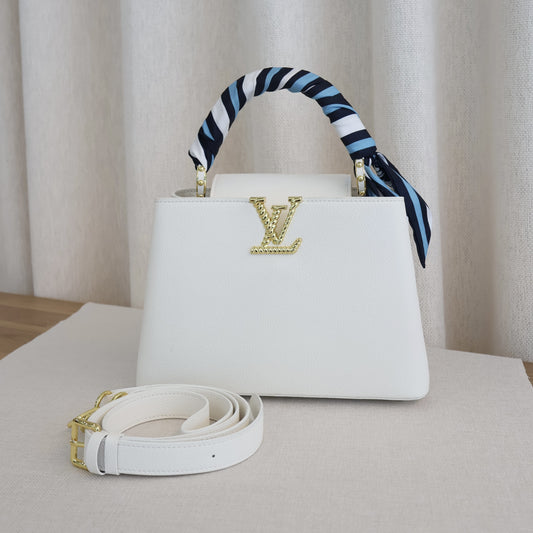 Louis Vuitton Capucines White (Whatsapp for Price & Grade)