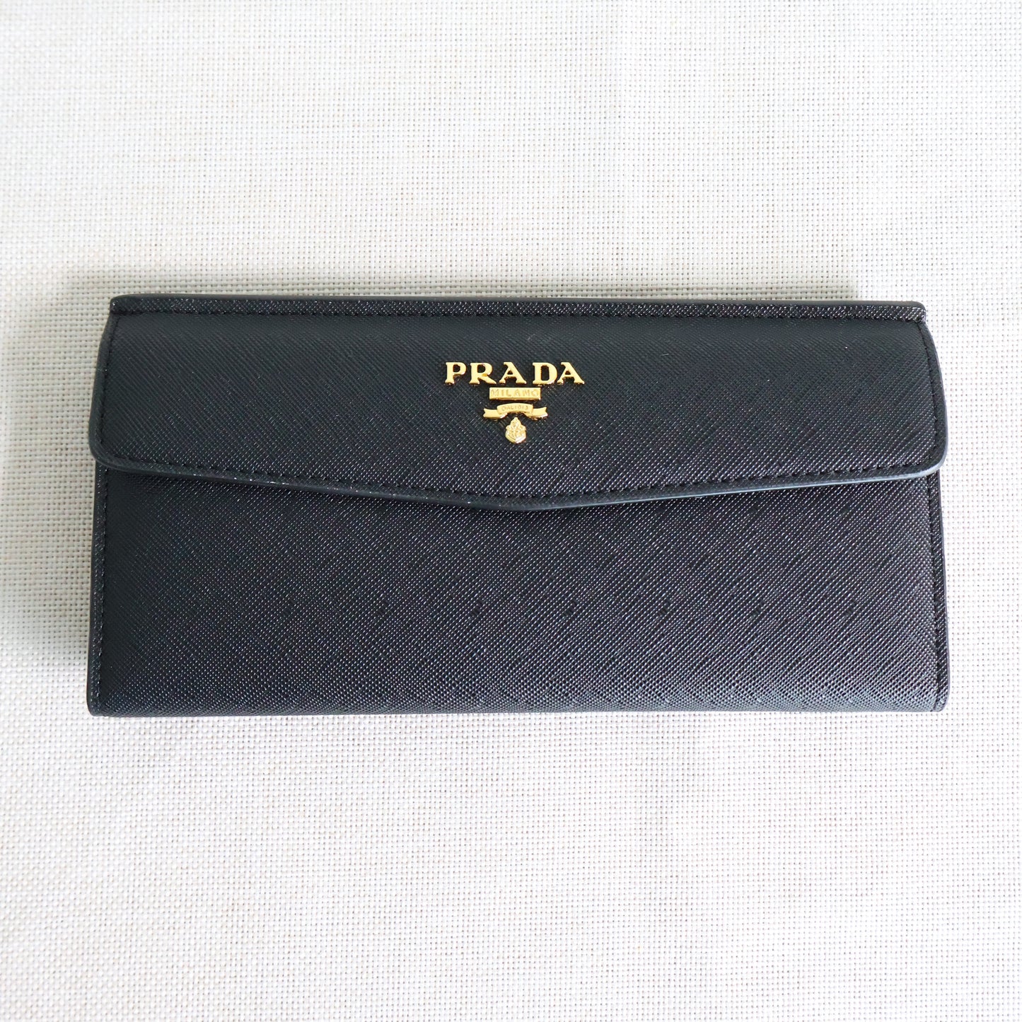 Prada Black Saffiano Wallet Long (Whatsapp for Price & Grade)