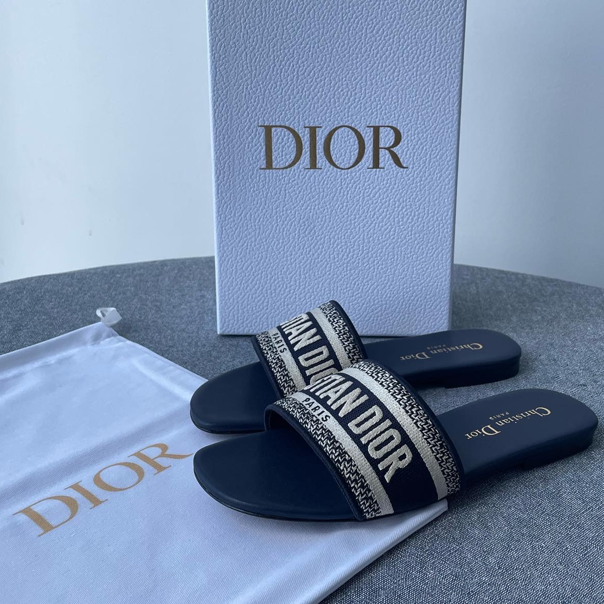 Dior Slides Navy (Whatsapp for Price & Grade)