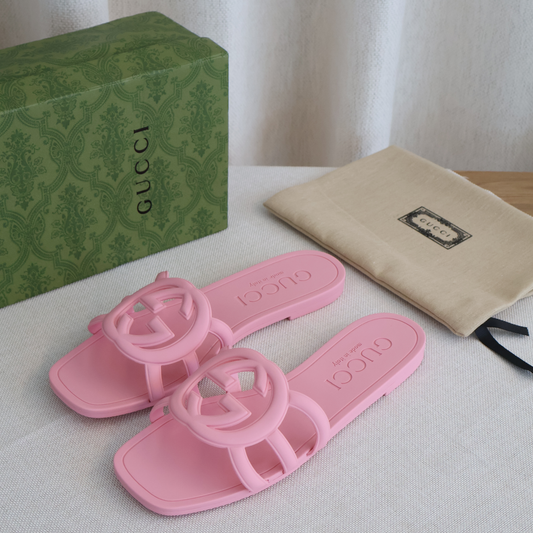 Gucci Pink Jelly Slides (Whatsapp for Price & Grade)