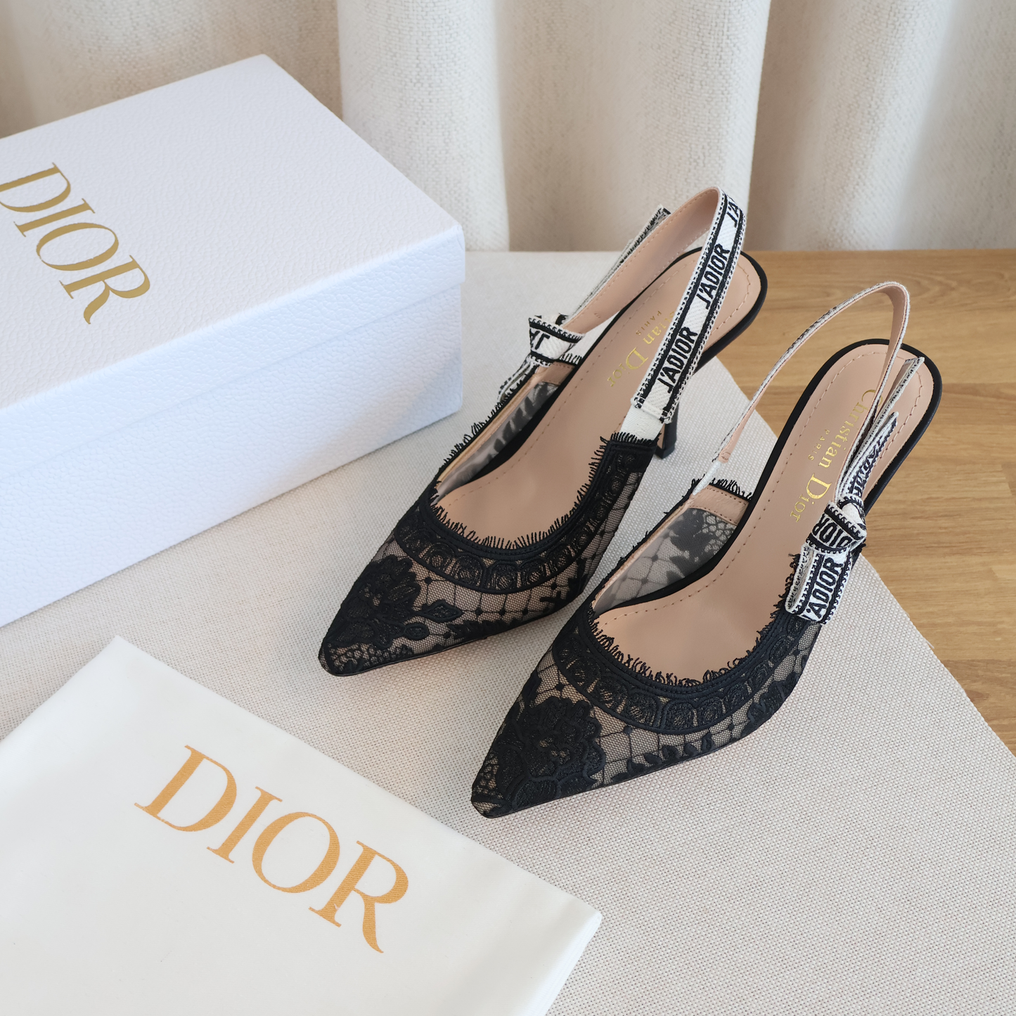 Dior J'adior Slingback Pump Black Lace (Whatsapp for Price & Grade)