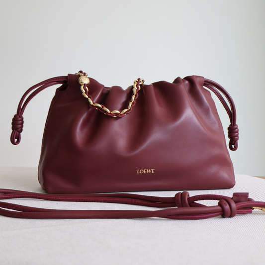 Loewe Flamenco Burgundy Bag (Whatsapp for Price & Grade)