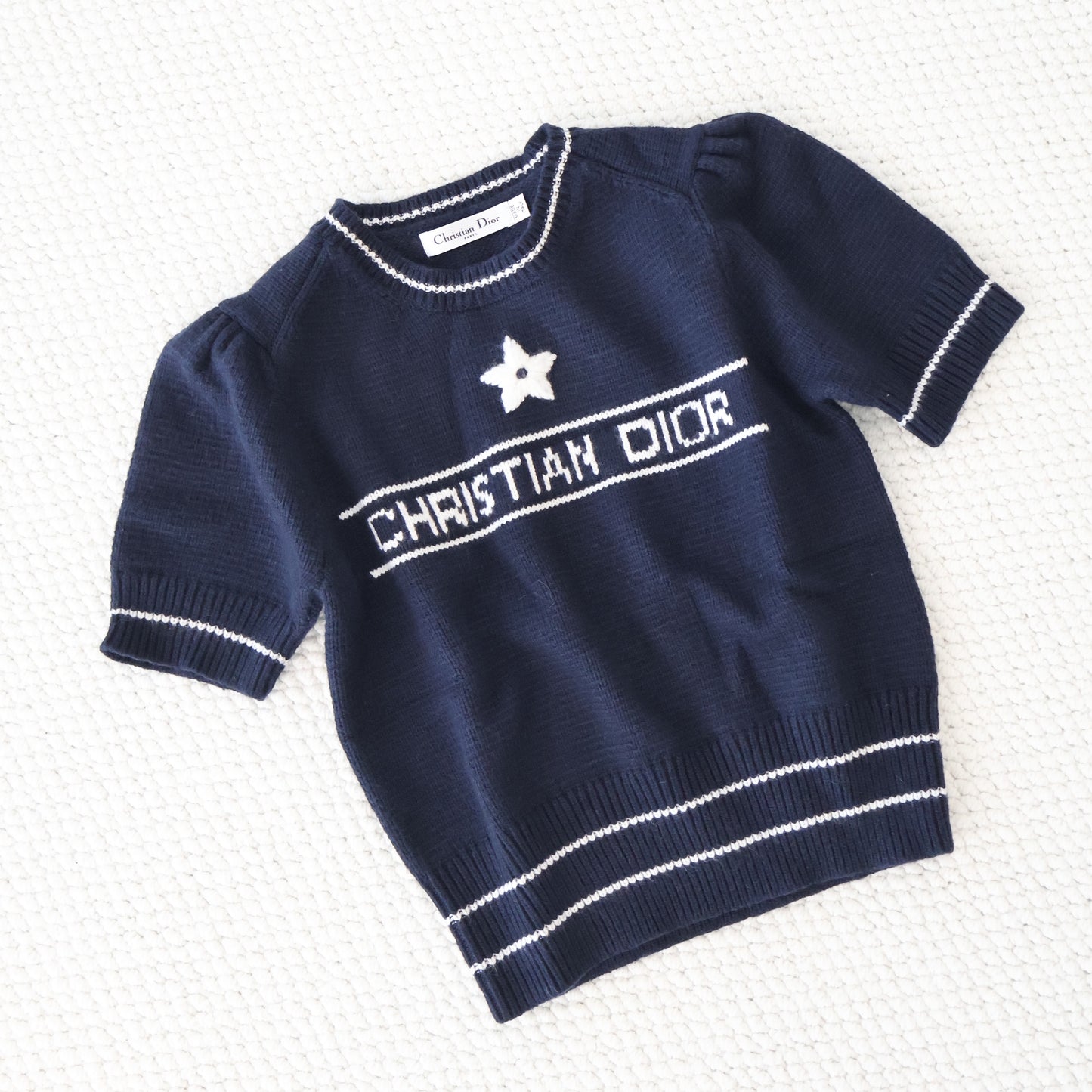 Dior Knitted Top Navy (Whatsapp for Price & Grade)