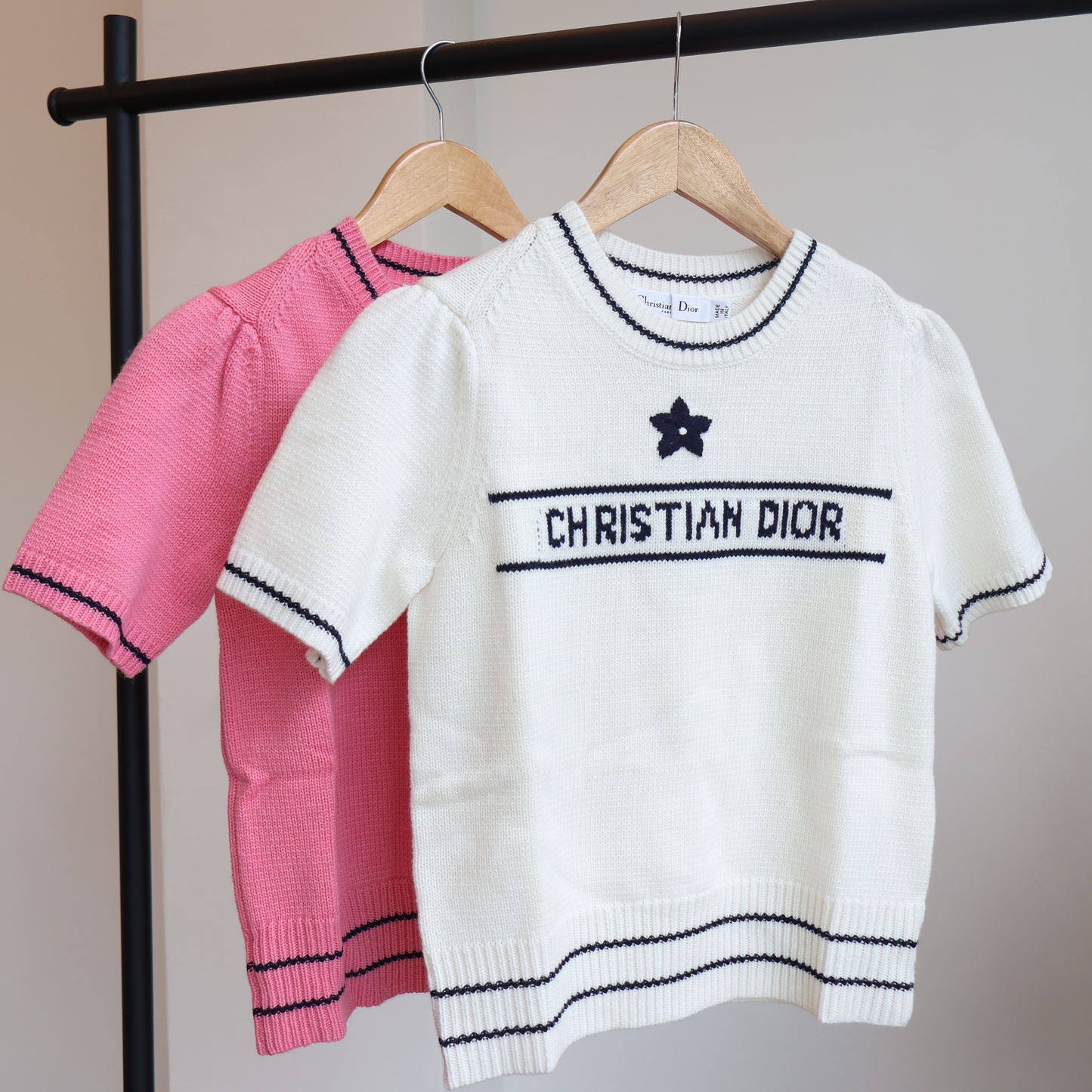 Dior Knitted Top Pink or White (Whatsapp for Price & Grade)