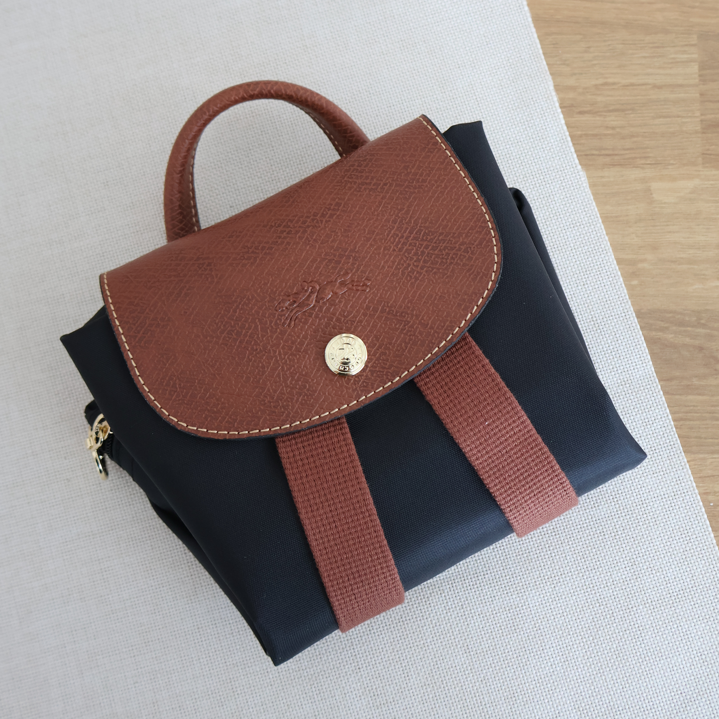 Longchamp Backpack Bag Navy x Brown (Whatsapp for Price & Grade)