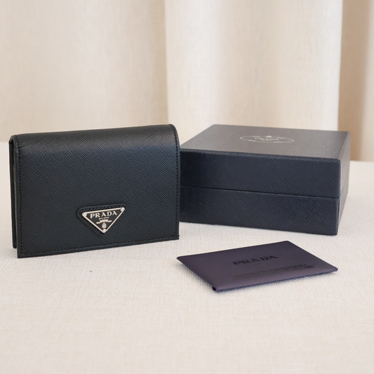 Prada Black x Silver Wallet (Whatsapp for Price & Grade)