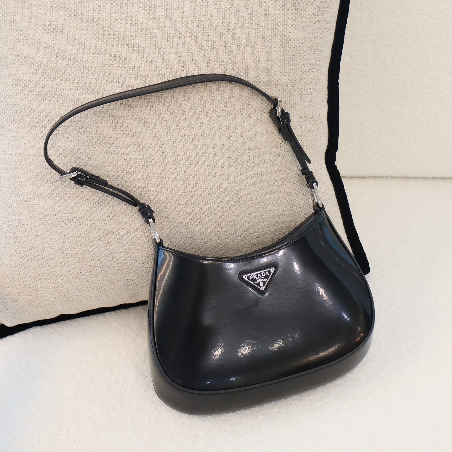 Prada Cleo Patent Bag Black (Whatsapp for Price & Grade)