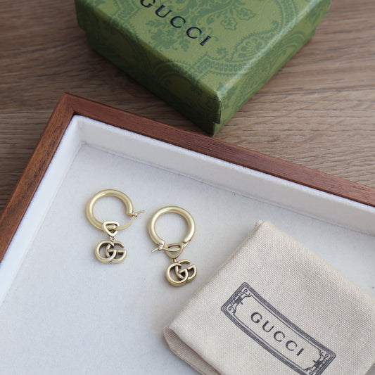 Gucci GG Logo Earrings Gold (Whatsapp for Price & Grade)