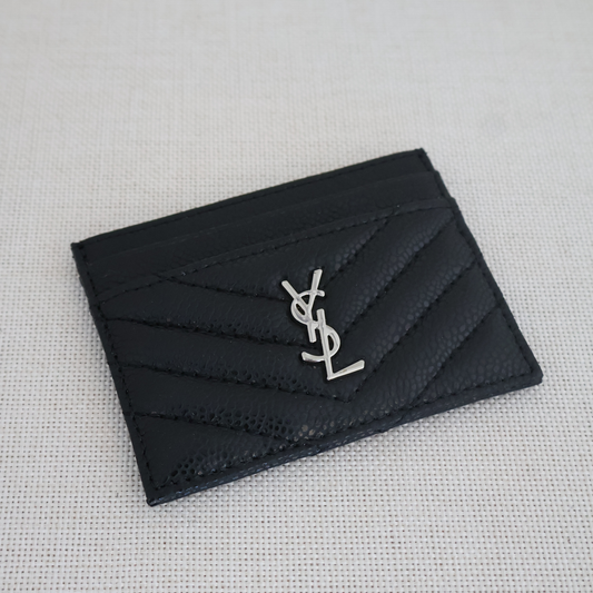 Yves Saint Laurent Cardholder Black x Silver (Whatsapp for Price & Grade)