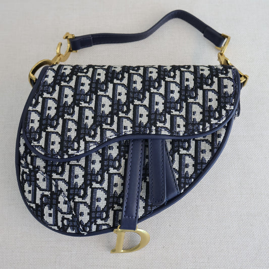 Dior Saddle Bag Blue Dior Oblique Jacquard (Whatsapp for Price & Grade)