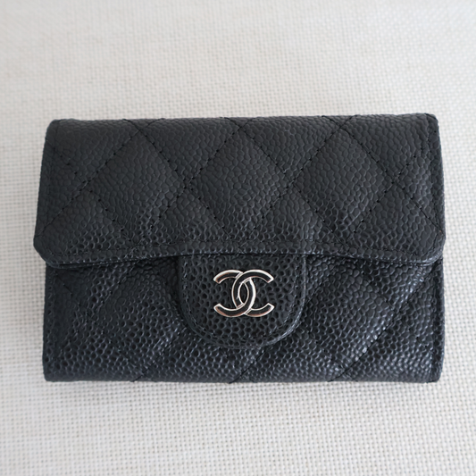 Chanel Card Holders Flap Black x SIlver (Whatsapp for Price & Grade)