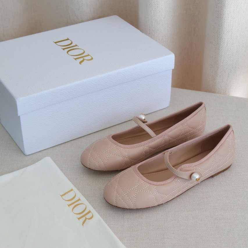 Dior Ballet Flat  Rose Quartz Quilted Cannage Calfskin (Whatsapp for Price & Grade)