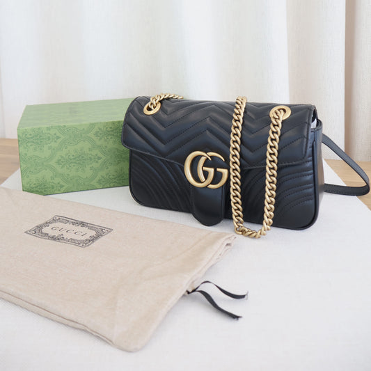 Gucci Marmont Small Shoulder Bag Black (Whatsapp for Price & Grade)