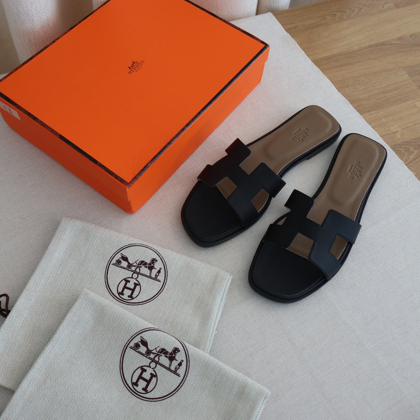 Hermes Oran Slides Sandal Black (Whatsapp for Price & Grade)