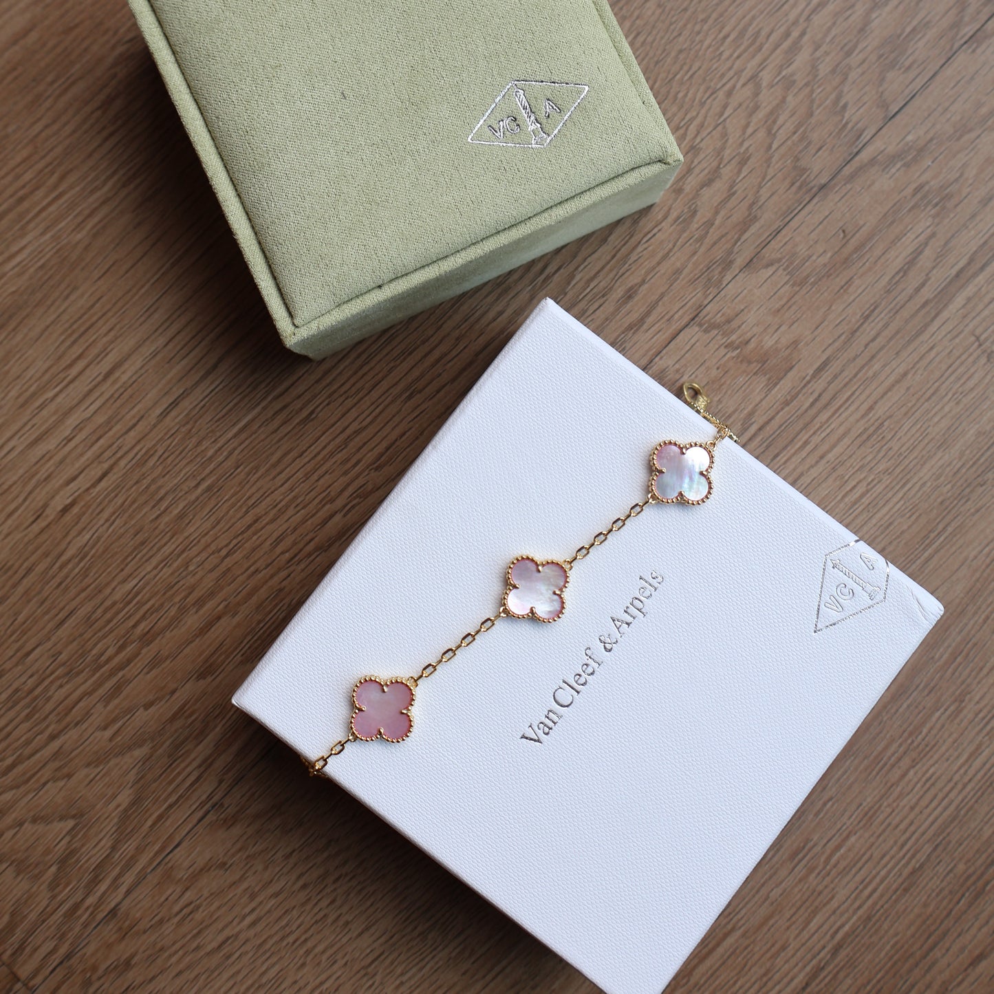 Van Cleef Bracelet Pink x Gold (Whatsapp for Price & Grade)
