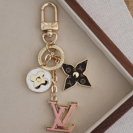 Louis Vuitton Keychain Pink x brown mono (Whatsapp for Price & Grade)