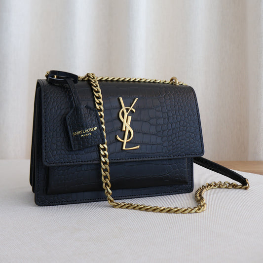 Yves Saint Laurent Sunset Bag Black (Whatsapp for Price & Grade)