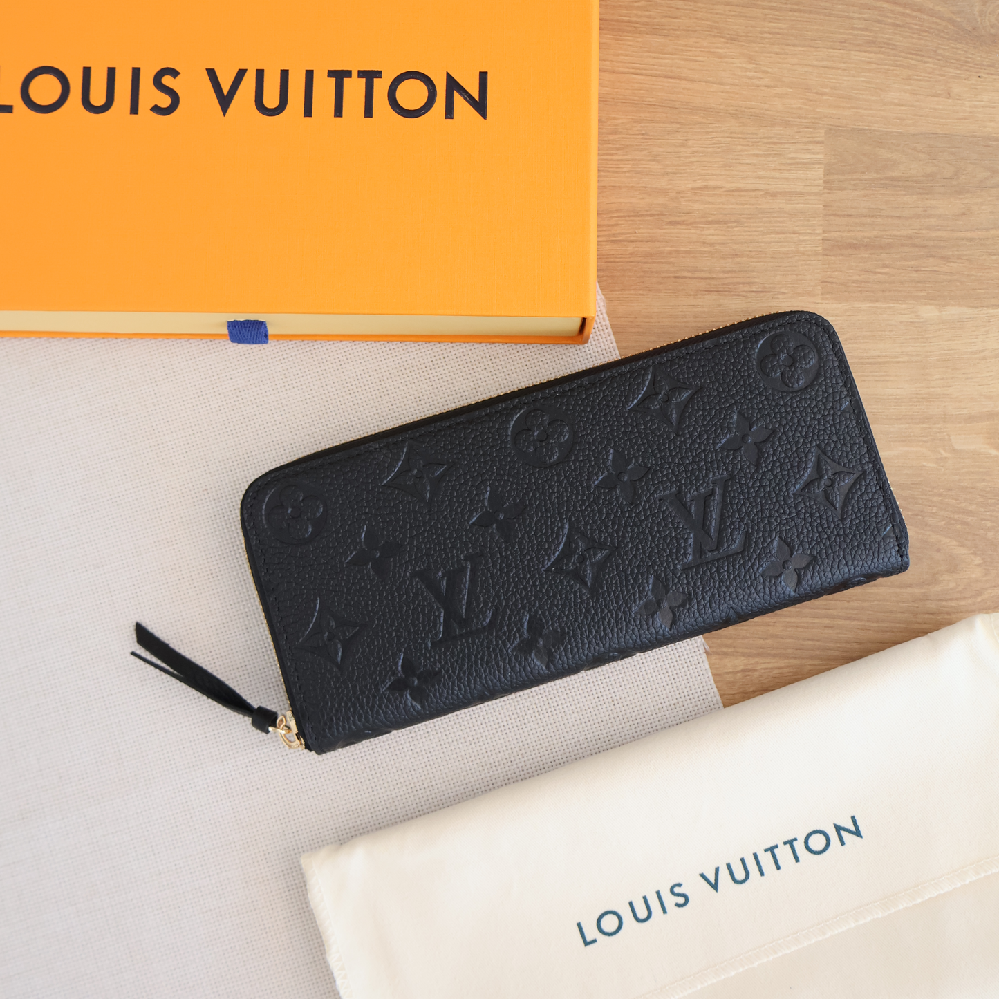 Louis Vuitton Clemence Wallet Monogram Empreinte Leather Black M60171 (Whatsapp for Price & Grade)