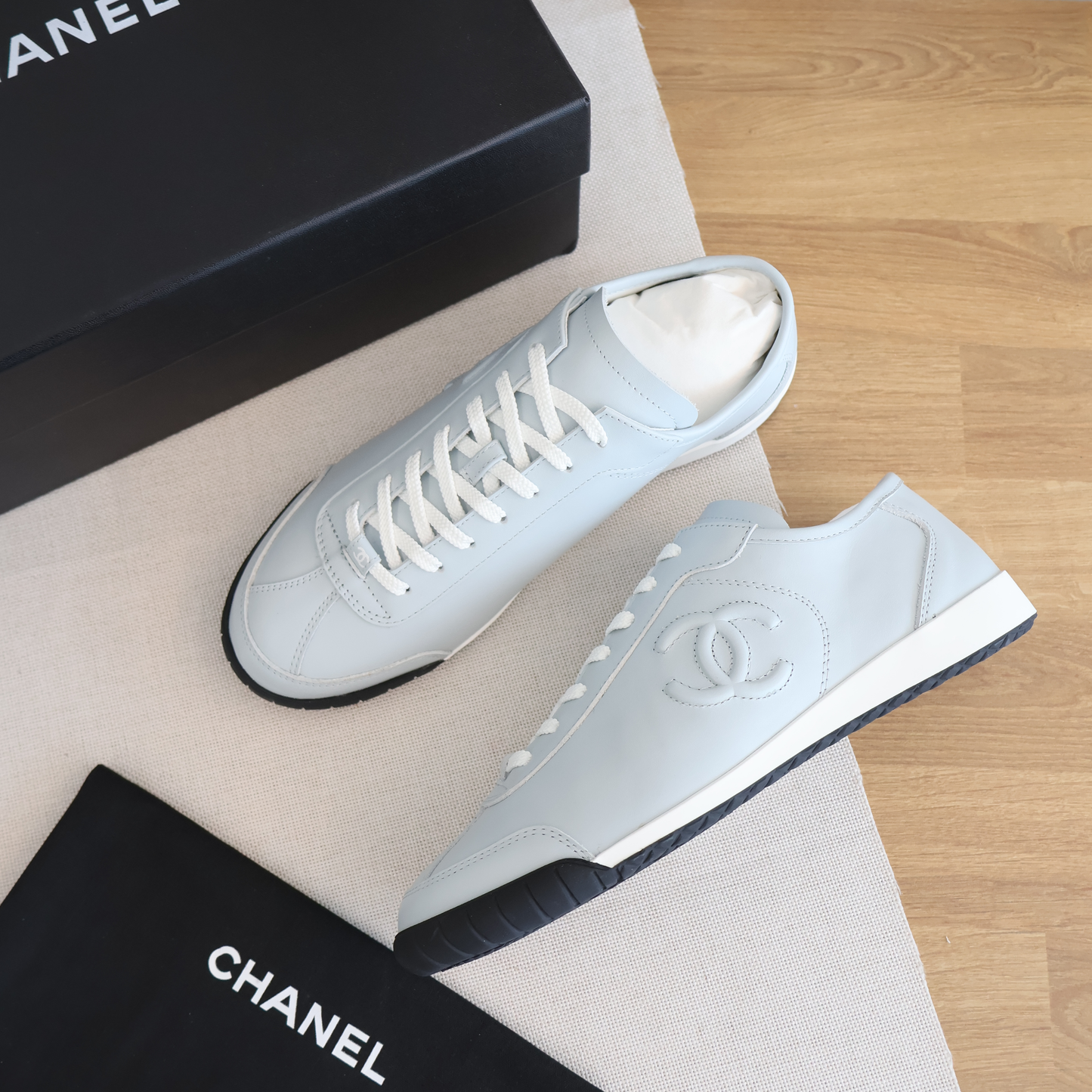 Chanel Light Blue Trainers Sneakers (Whatsapp for Price & Grade)