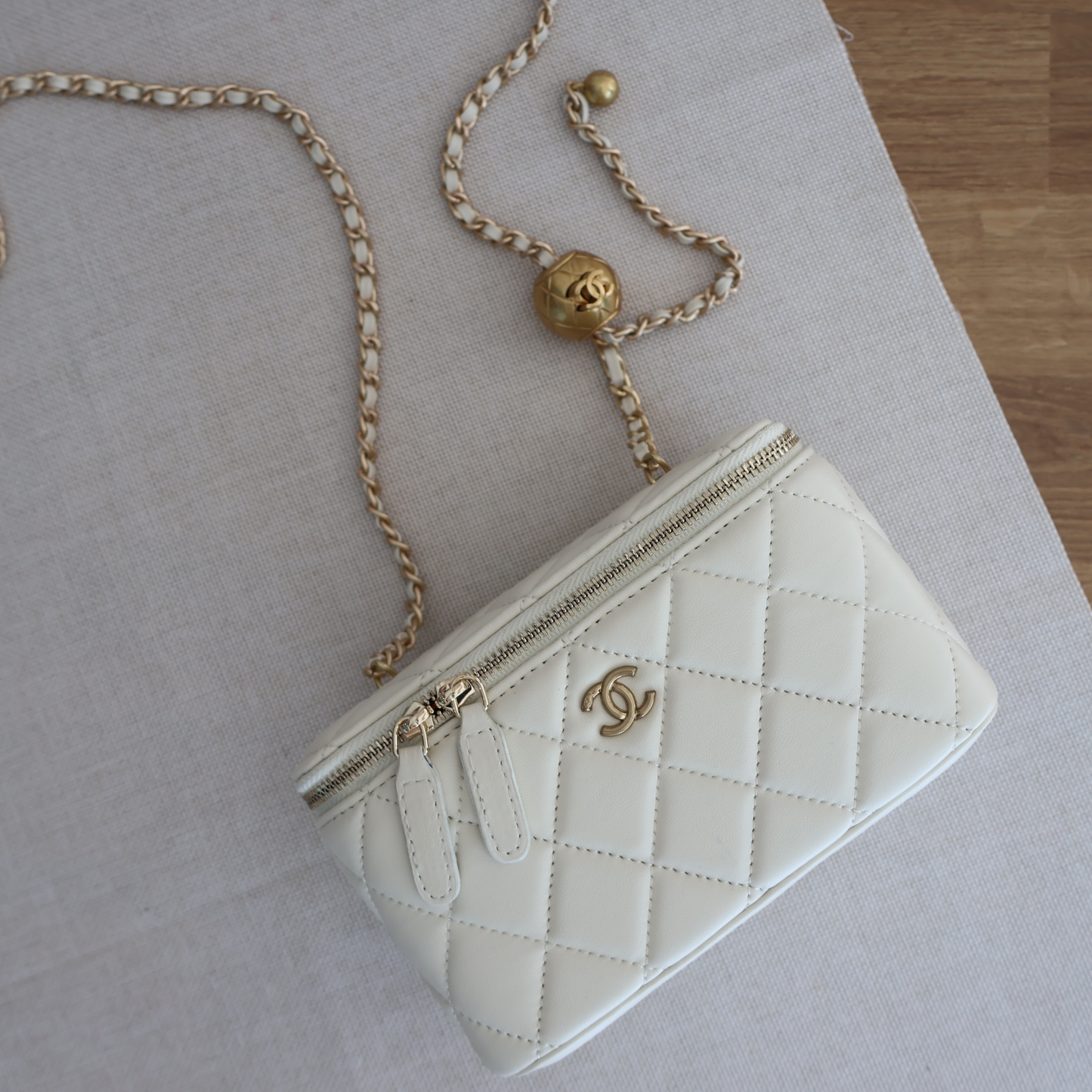 Chanel Vanity White Bag (Whatsapp for Price & Grade)