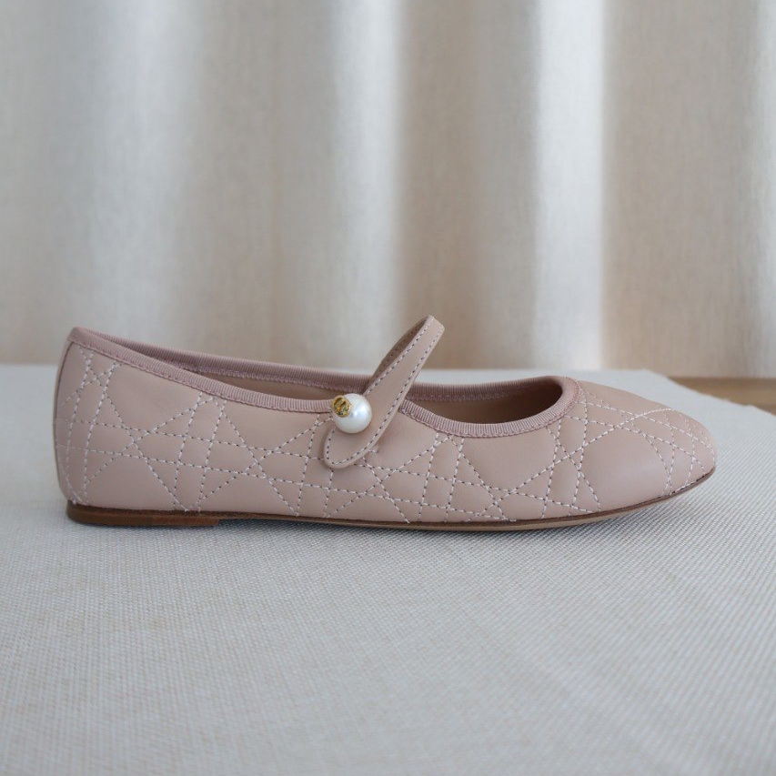 Dior Ballet Flat  Rose Quartz Quilted Cannage Calfskin (Whatsapp for Price & Grade)