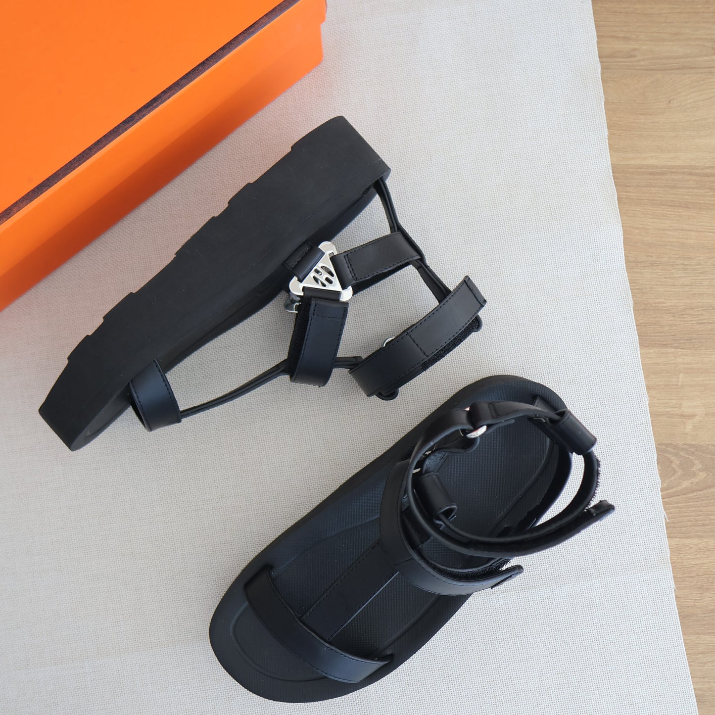 Hermes Enid Sandals Black (Whatsapp for Price & Grade)