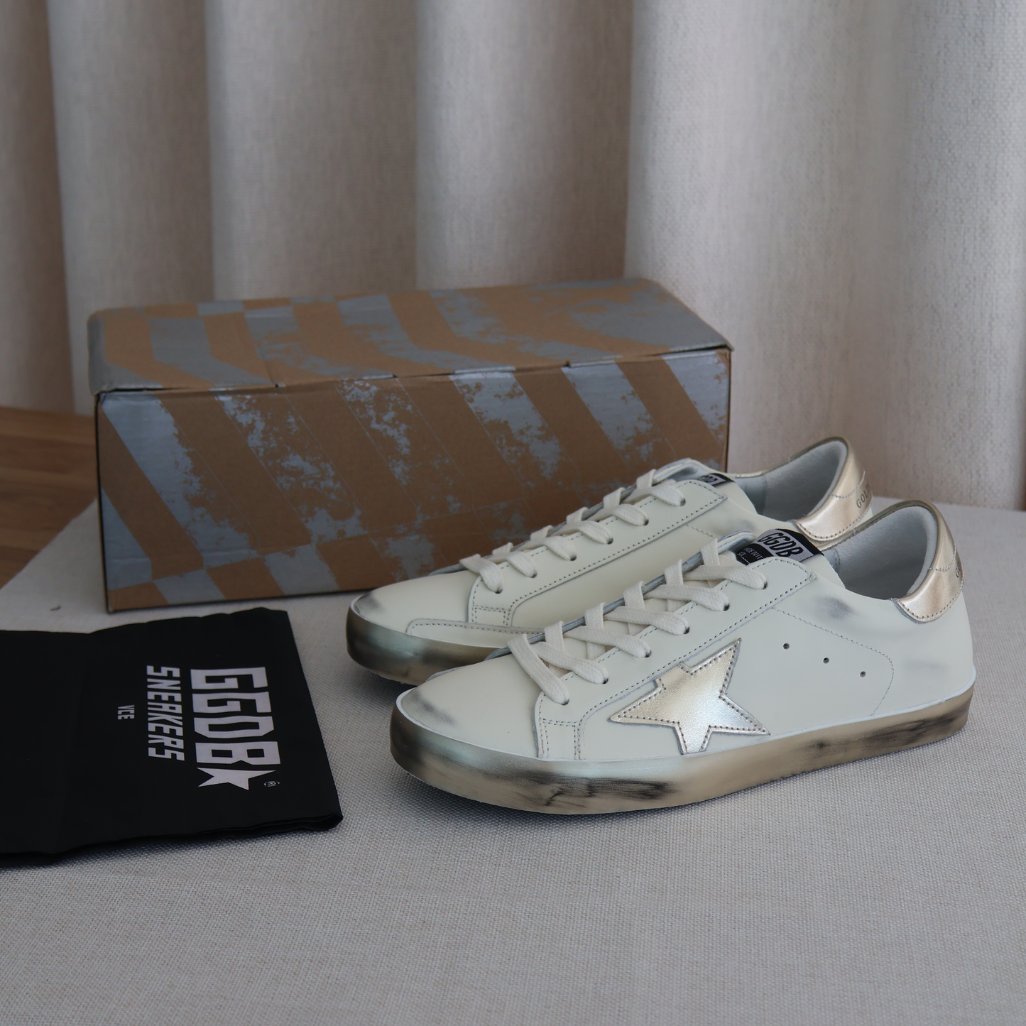 Golden Goose Gold x White Men's Sneaker (Whatsapp for Price & Grade)