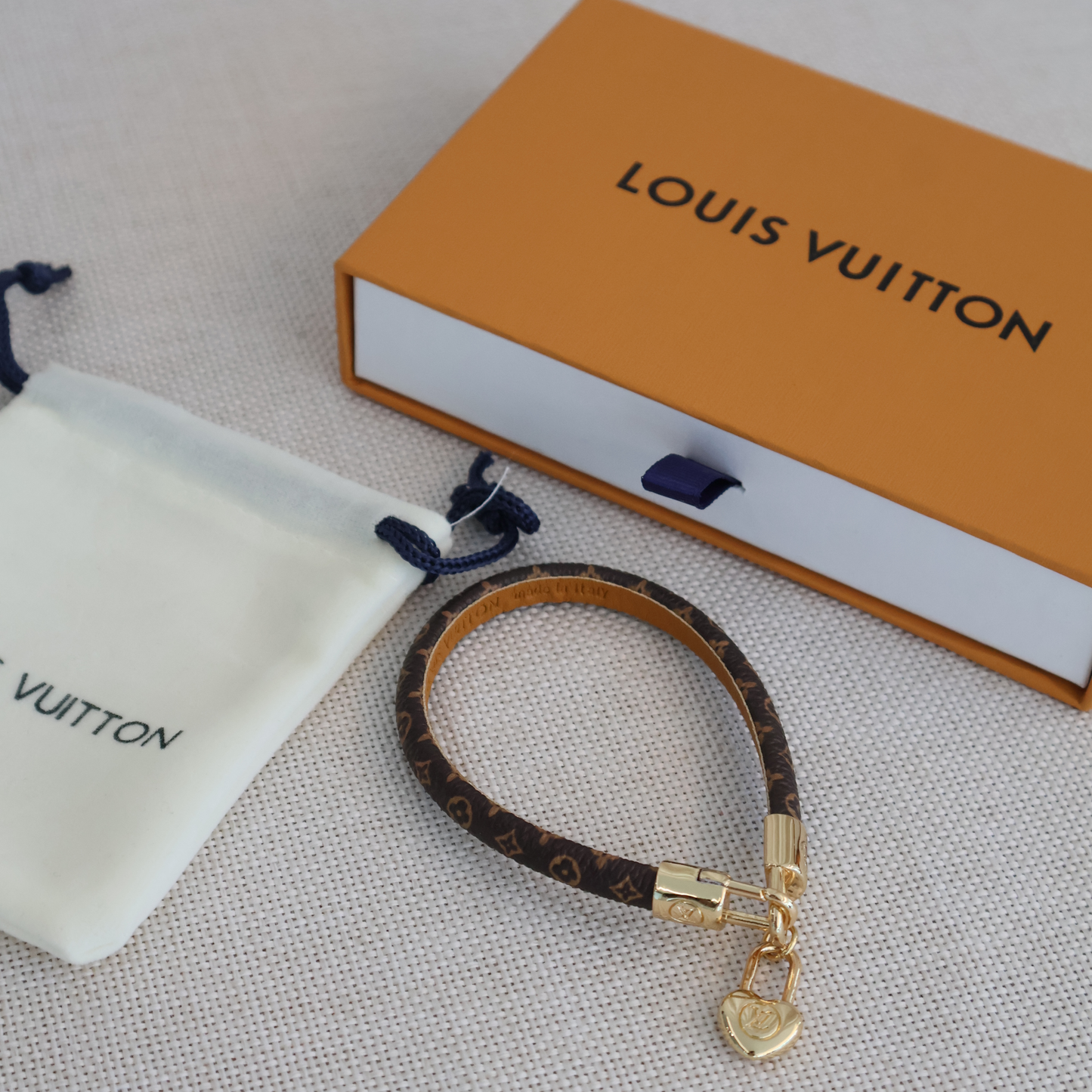Louis Vuitton Leather Bracelet (Whatsapp for Price & Grade)