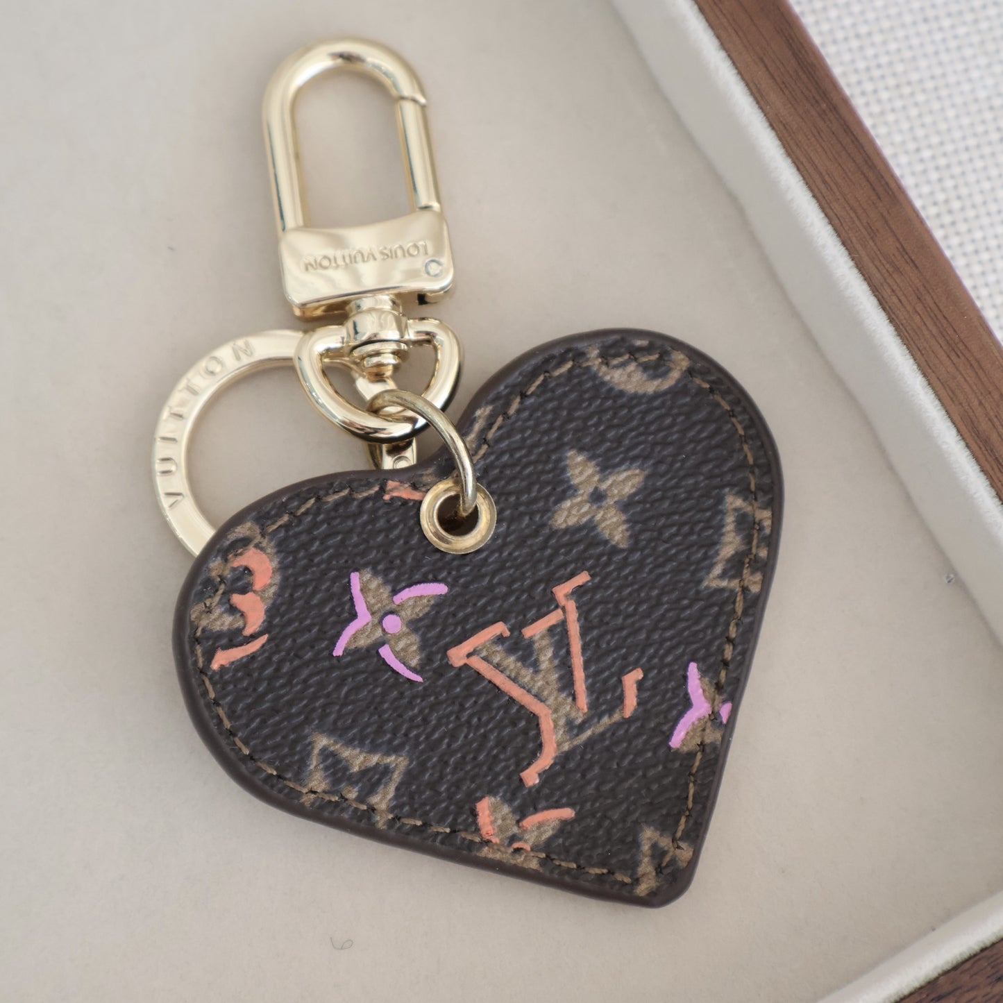 Louis Vuitton Keychain Heart Shaped (Whatsapp for Price & Grade)
