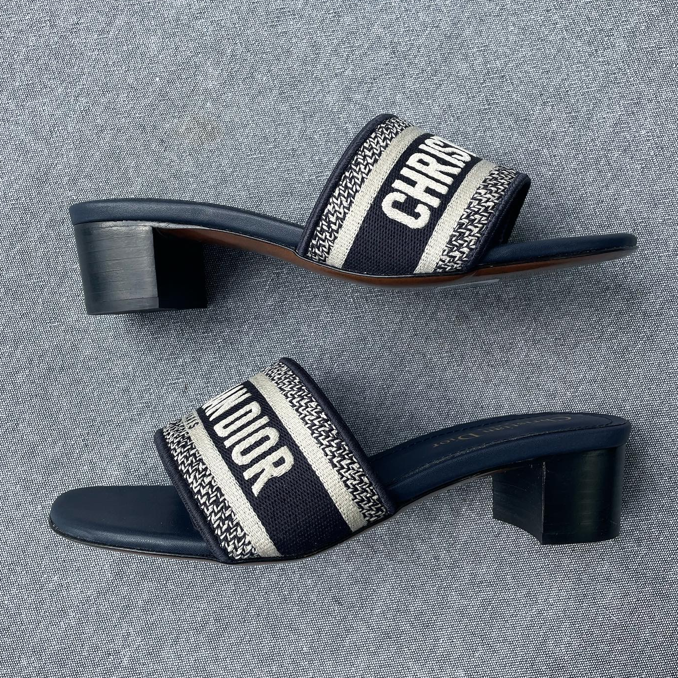 Dior Heels Slides Navy (Whatsapp for Price & Grade)
