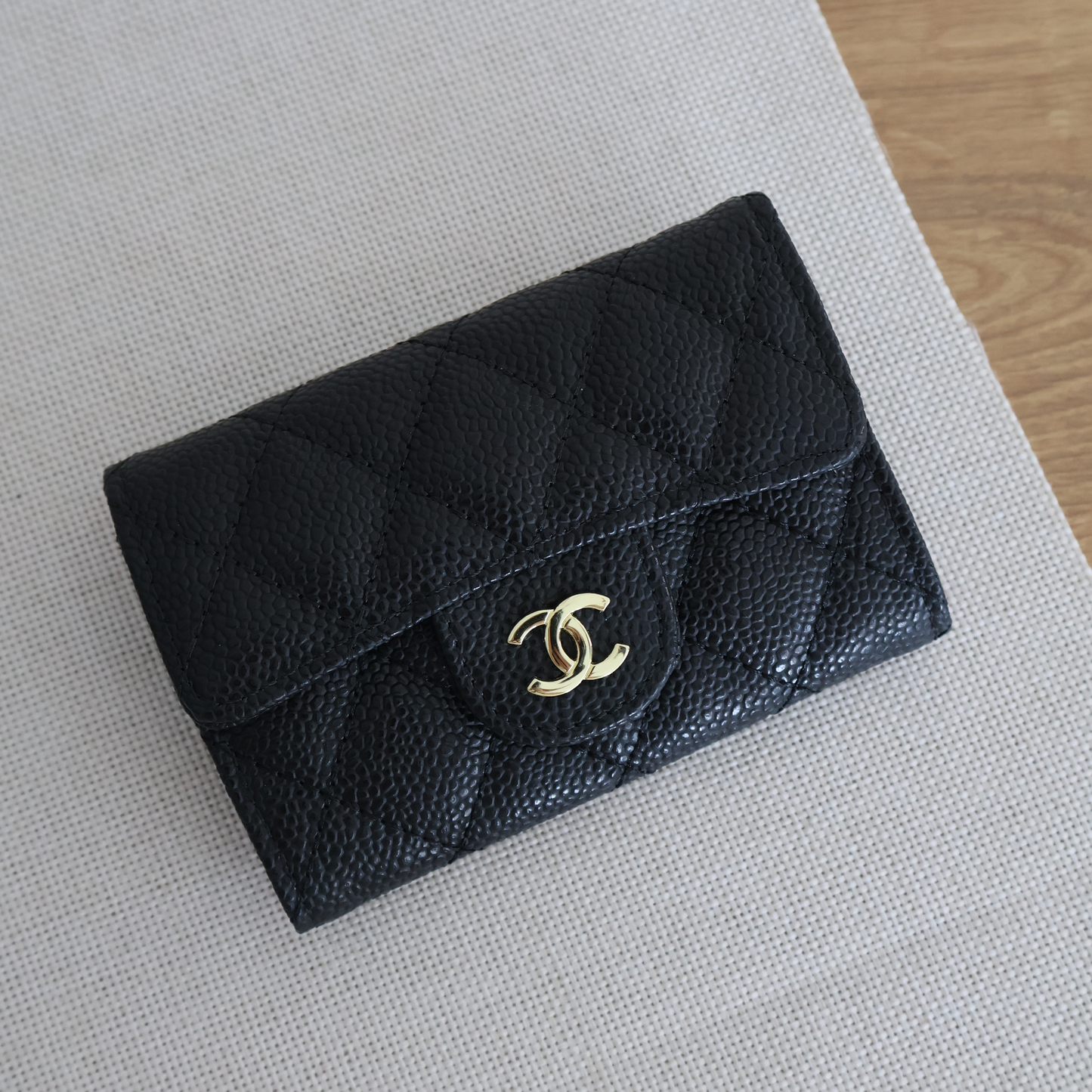 Chanel Card Holders Flap Black x Gold (Whatsapp for Price & Grade)