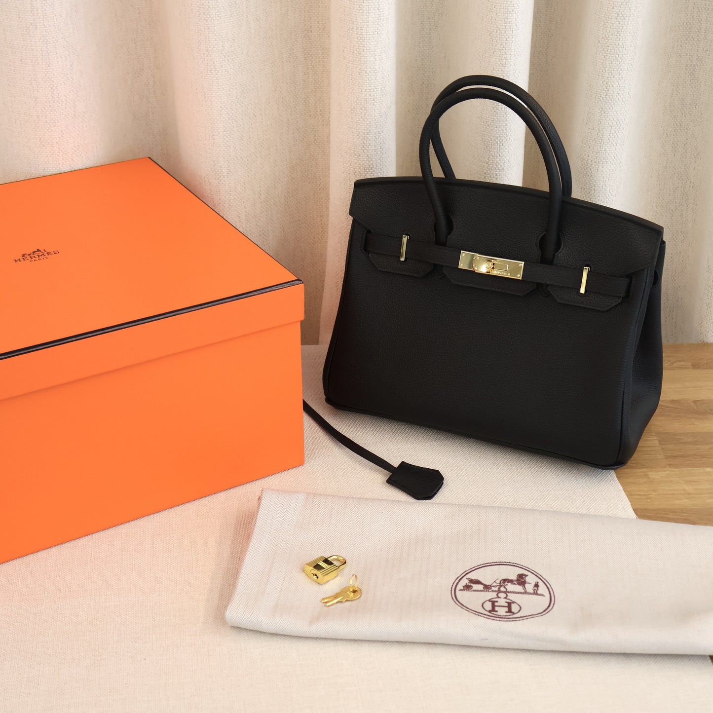 Hermes Birkin Black x Gold Hardware (Whatsapp for Price & Grade)