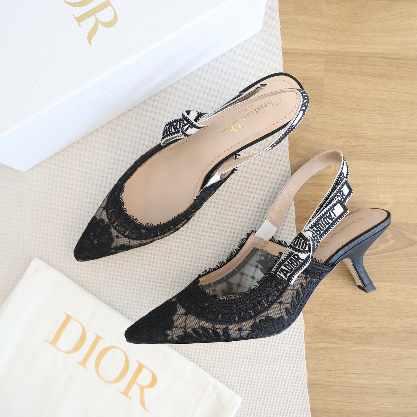 Dior J'adior Slingback Pump Black Lace (Whatsapp for Price & Grade)