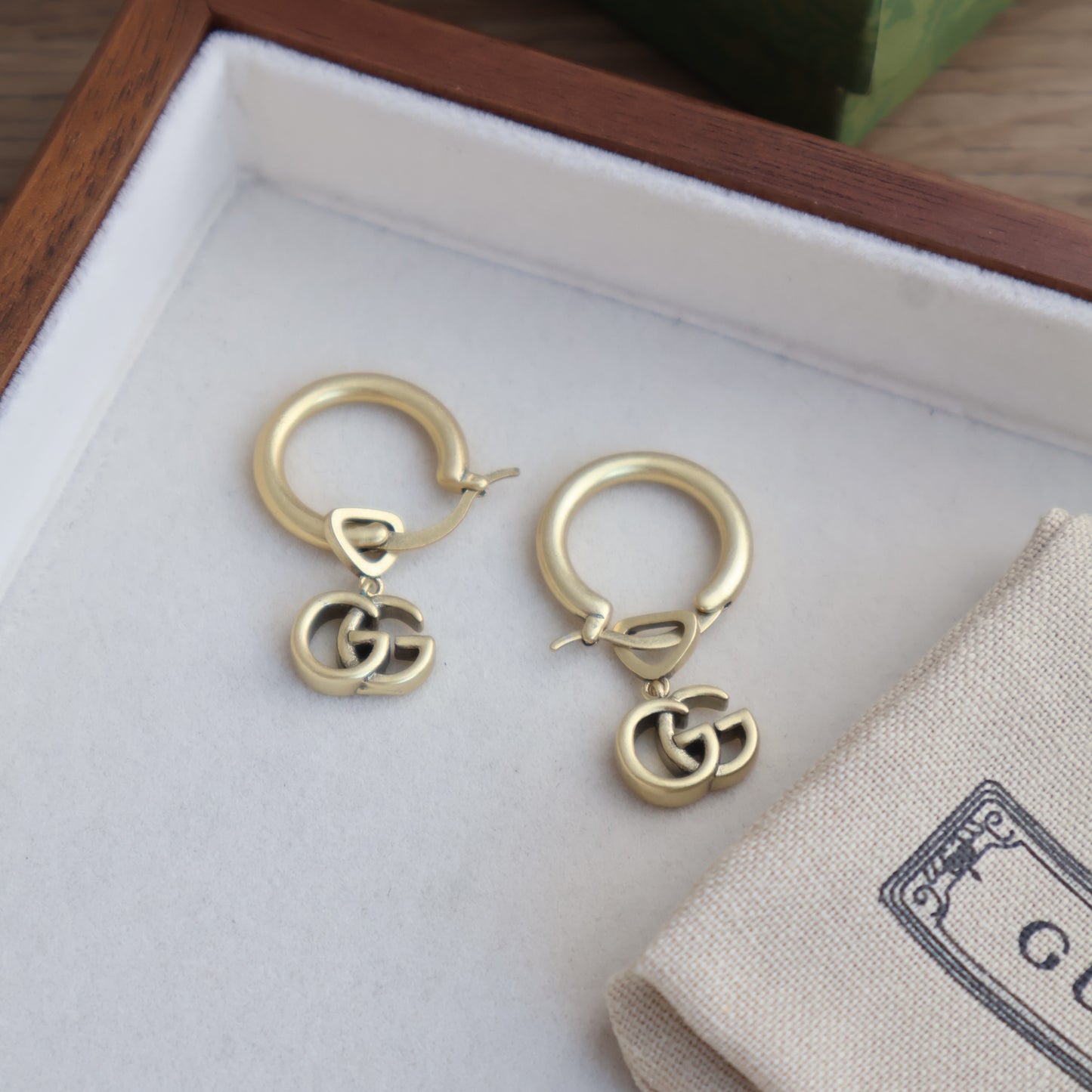 Gucci GG Logo Earrings Gold (Whatsapp for Price & Grade)