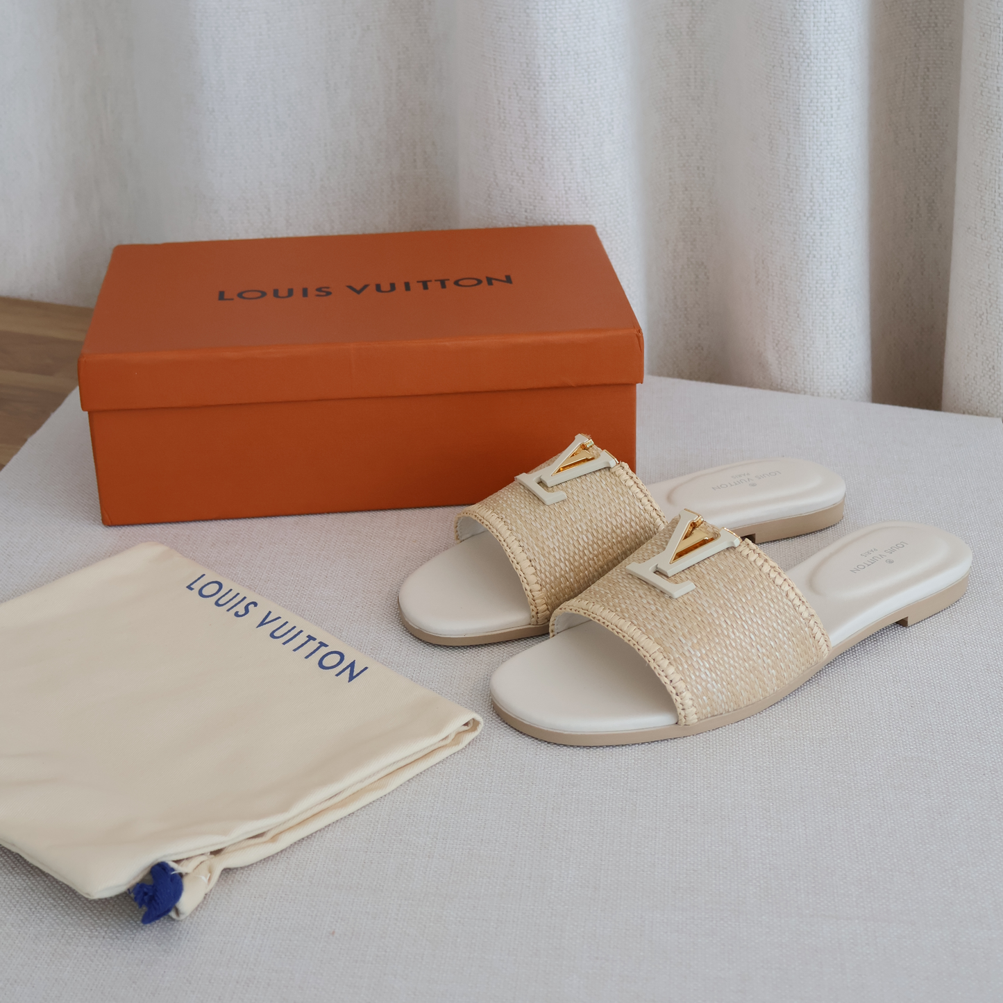 Louis Vuitton Capri Flat Mule Creme (Whatsapp for Price & Grade)